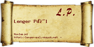 Lenger Pál névjegykártya